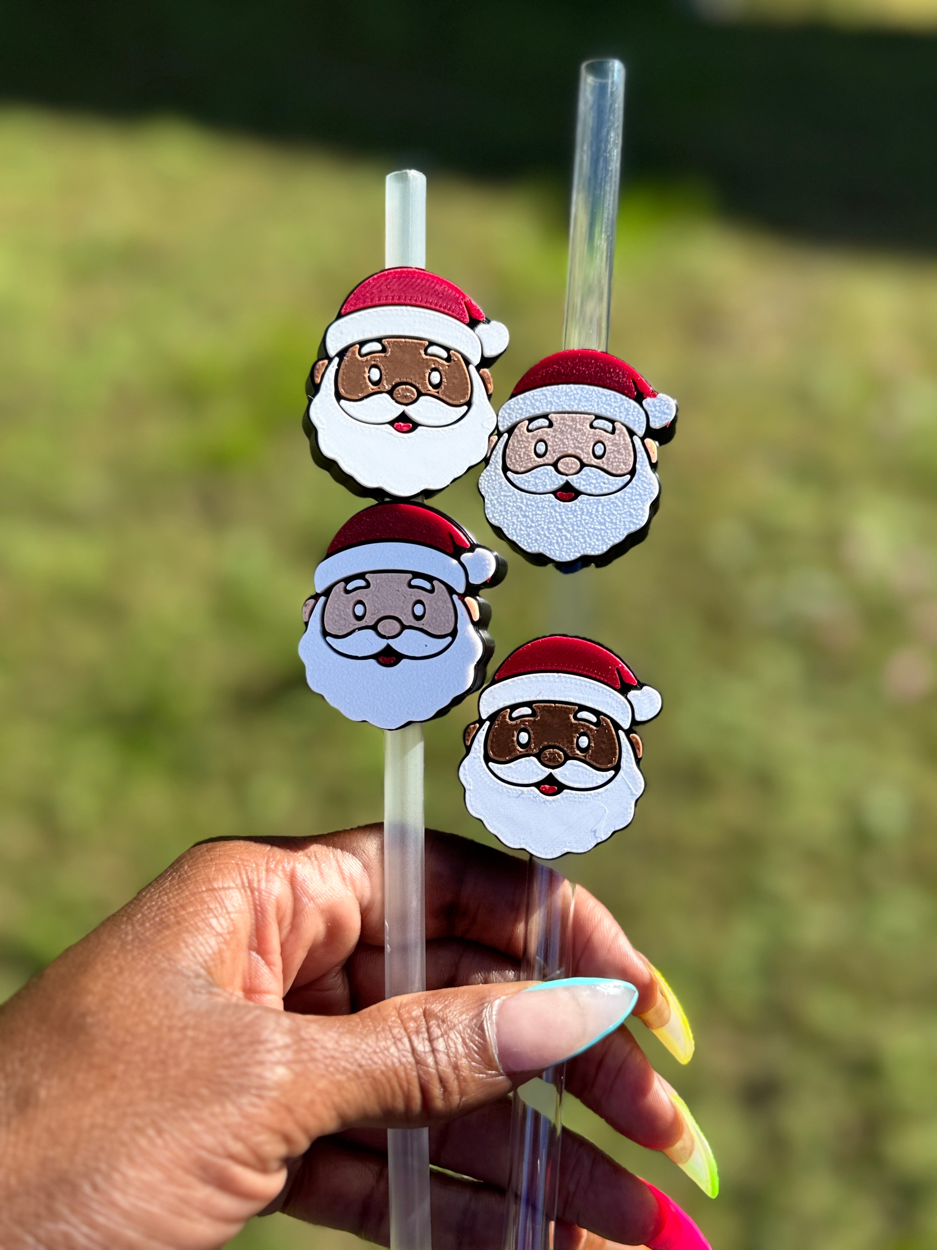 Santa Straw Topper 3MF/STL File | 3D File Straw Topper | Digital File Only
