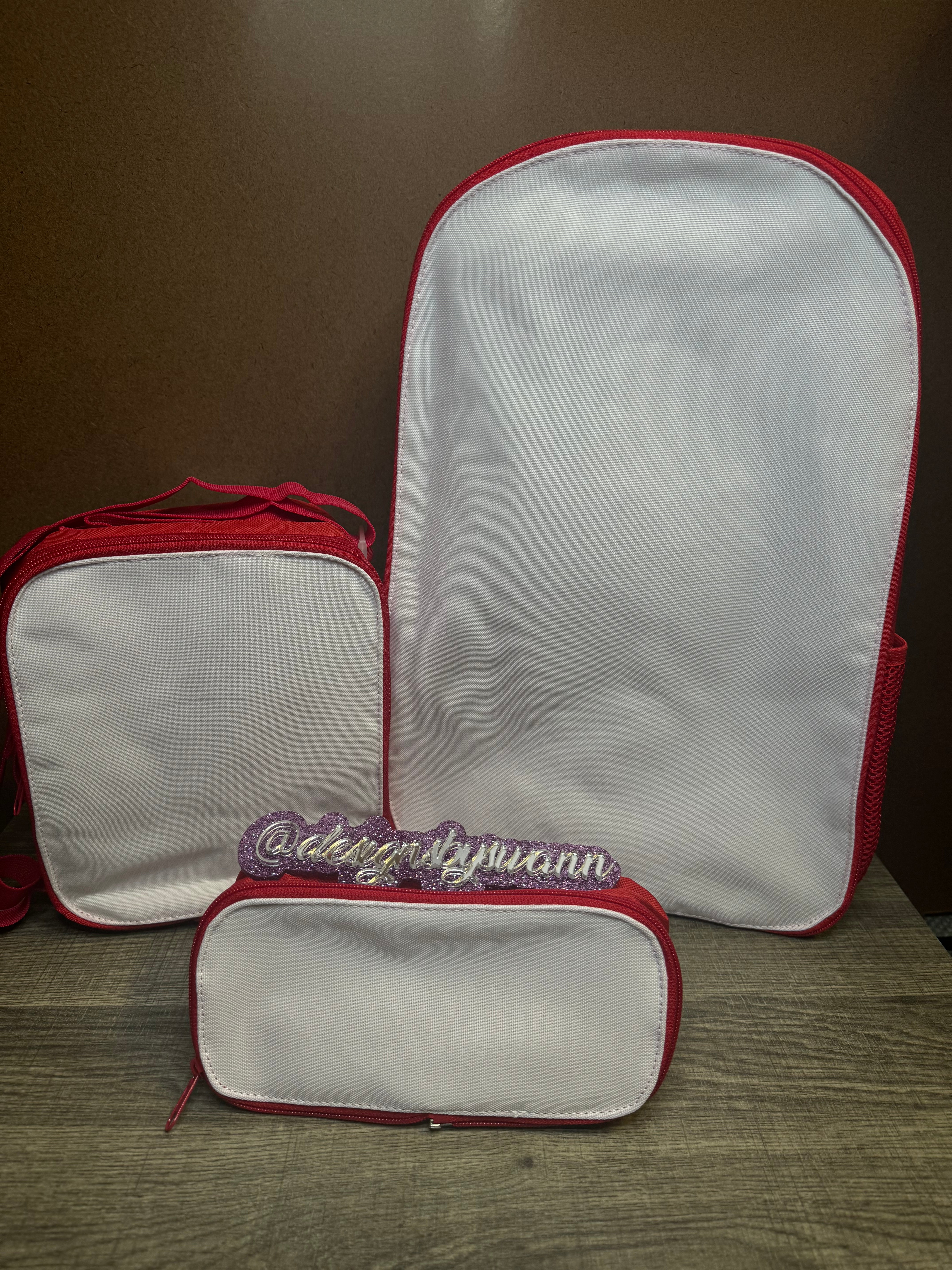 Sublimation Backpack, Lunchbag, Pencilbag