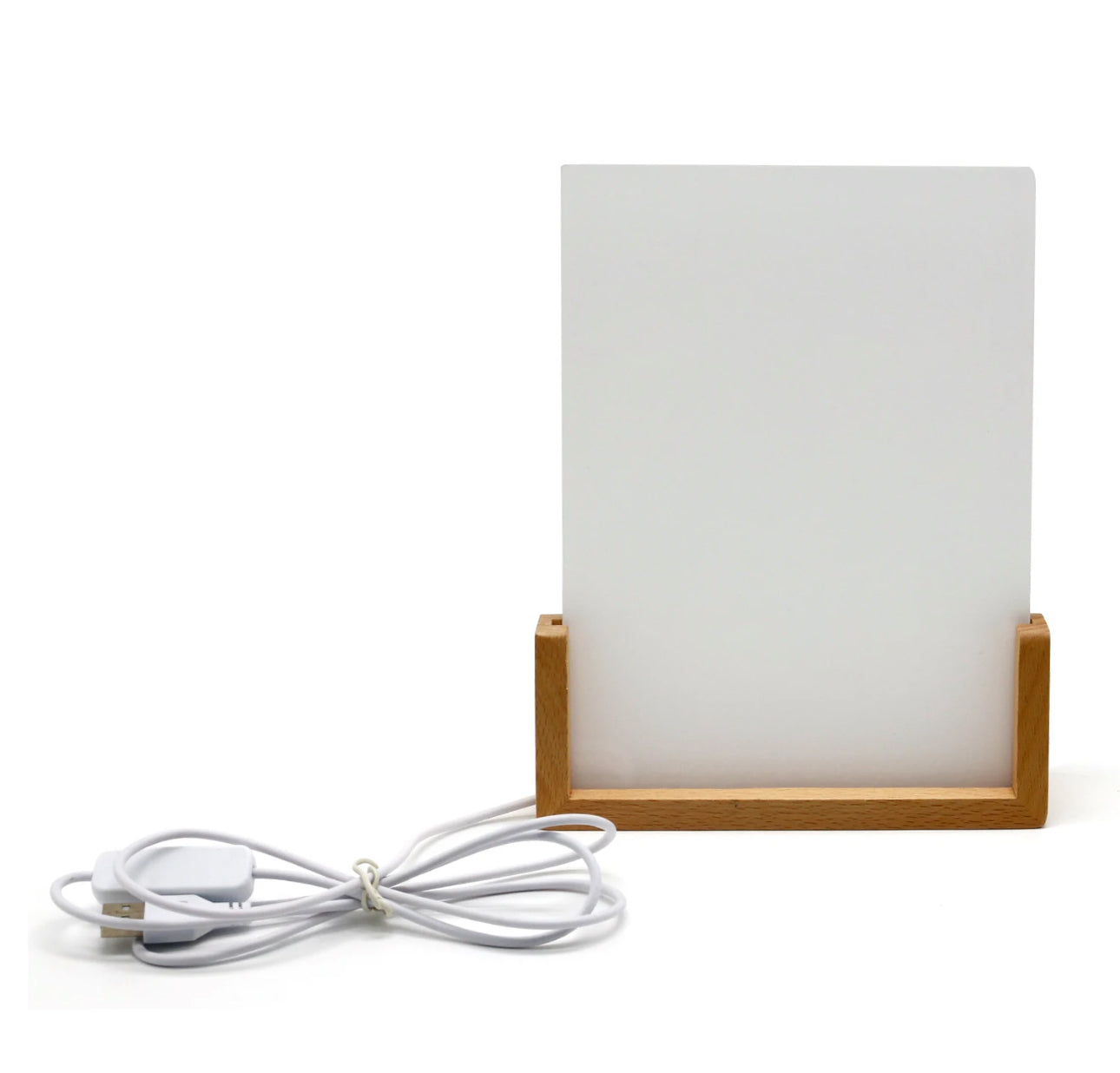 Sublimation Acrylic LED Photo Stand with Wood Base