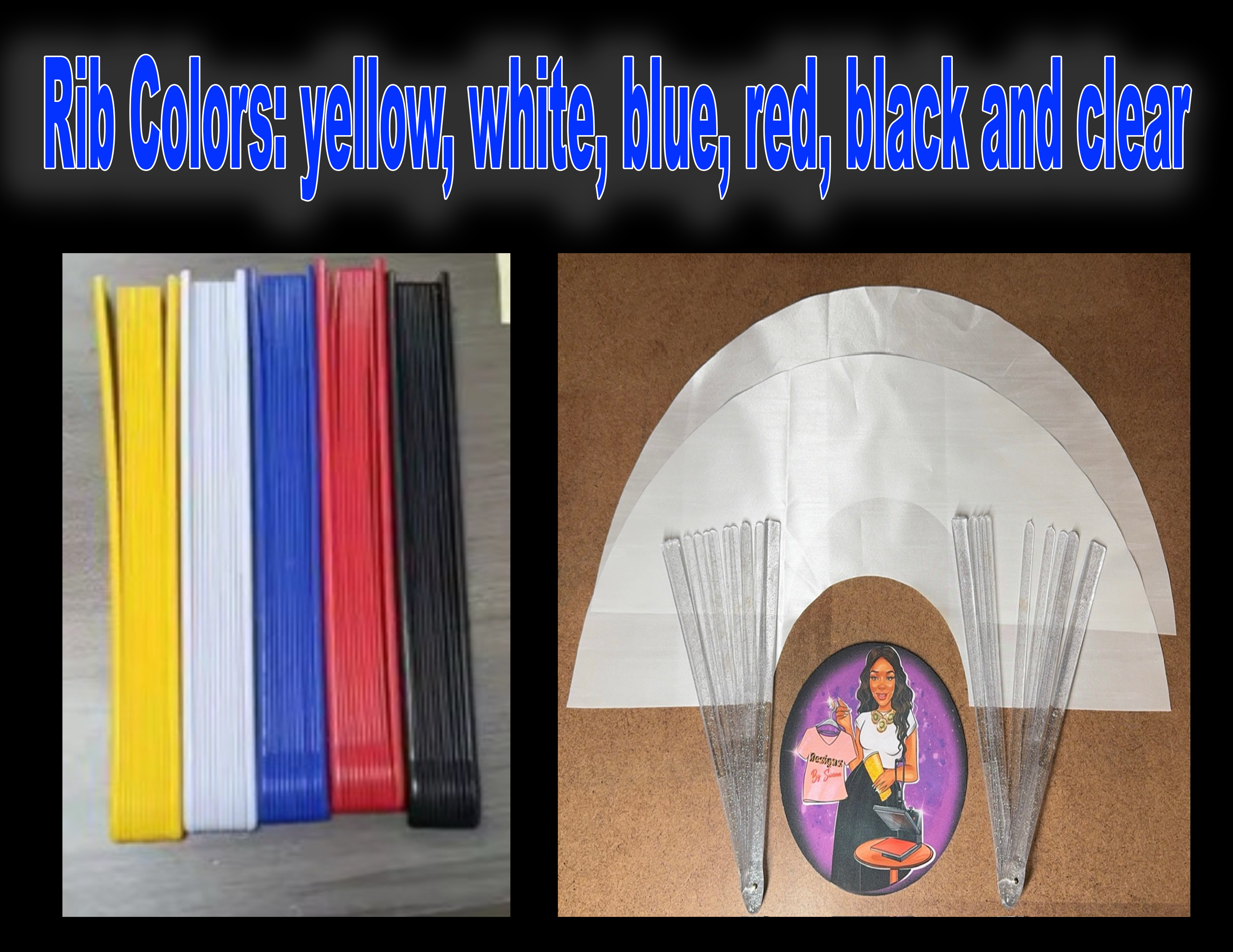 Sublimation(blank) Folding Fan | Sublimation Clack Fan | Sublimation Hand Fan | Sublimation Festival Fan Set of 2
