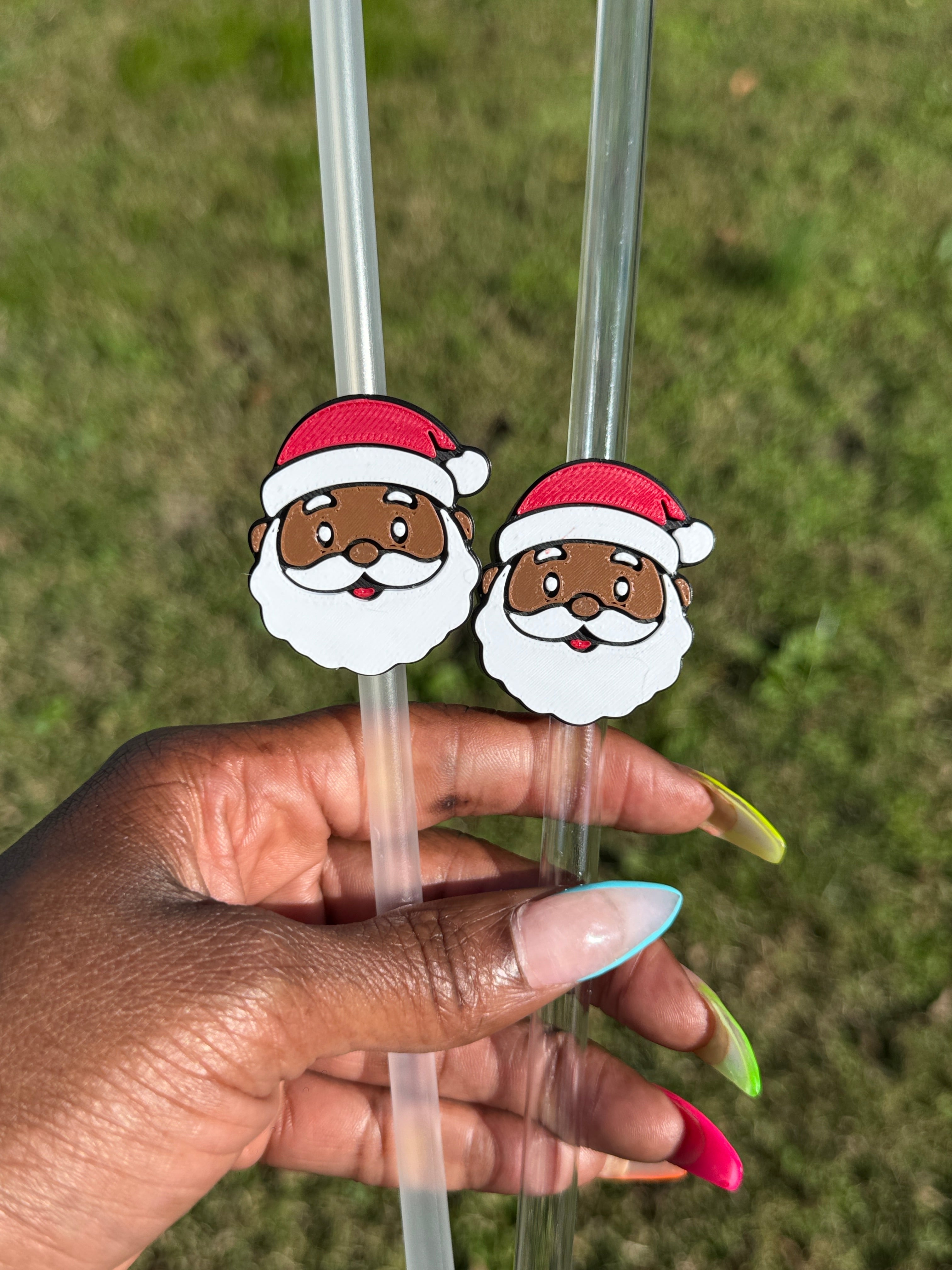 Santa Straw Topper 3MF/STL File | 3D File Straw Topper | Digital File Only