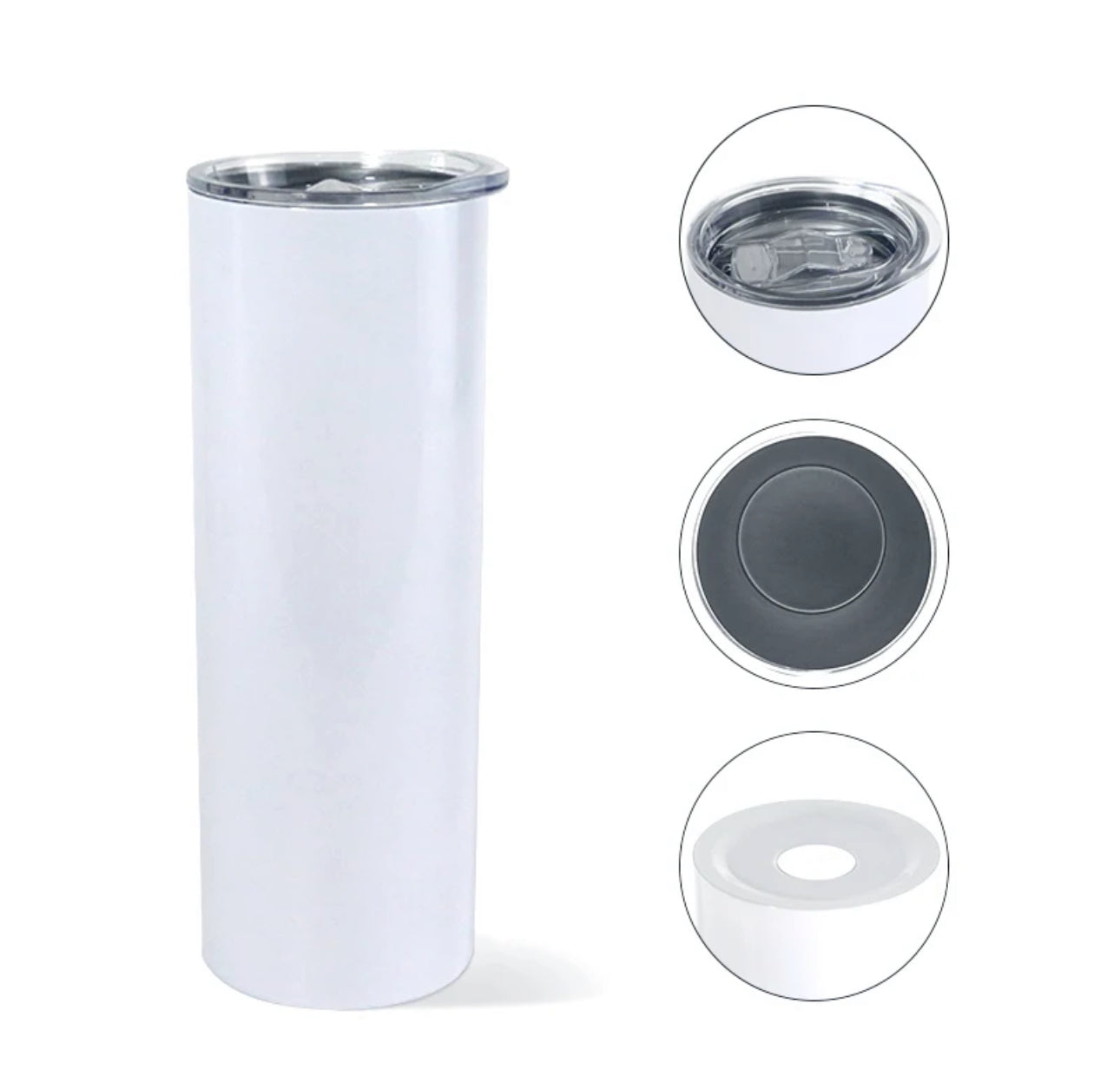 30oz Straight Skinny Flat Edge Sublimation Tumbler