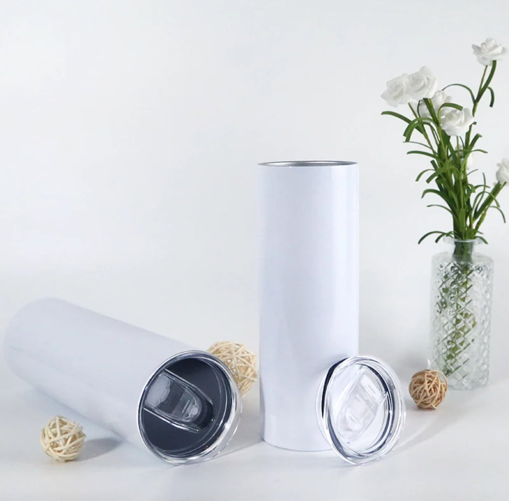 30oz Straight Skinny Flat Edge Sublimation Tumbler