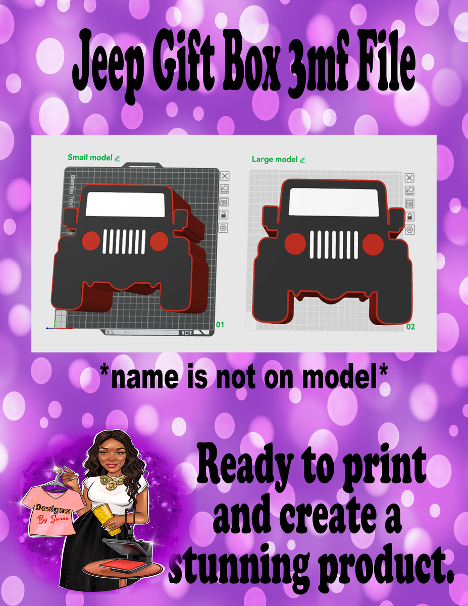 Jeep Gift Box 3MF File | 3D File Jeep Gift Box | Digital File Only ...