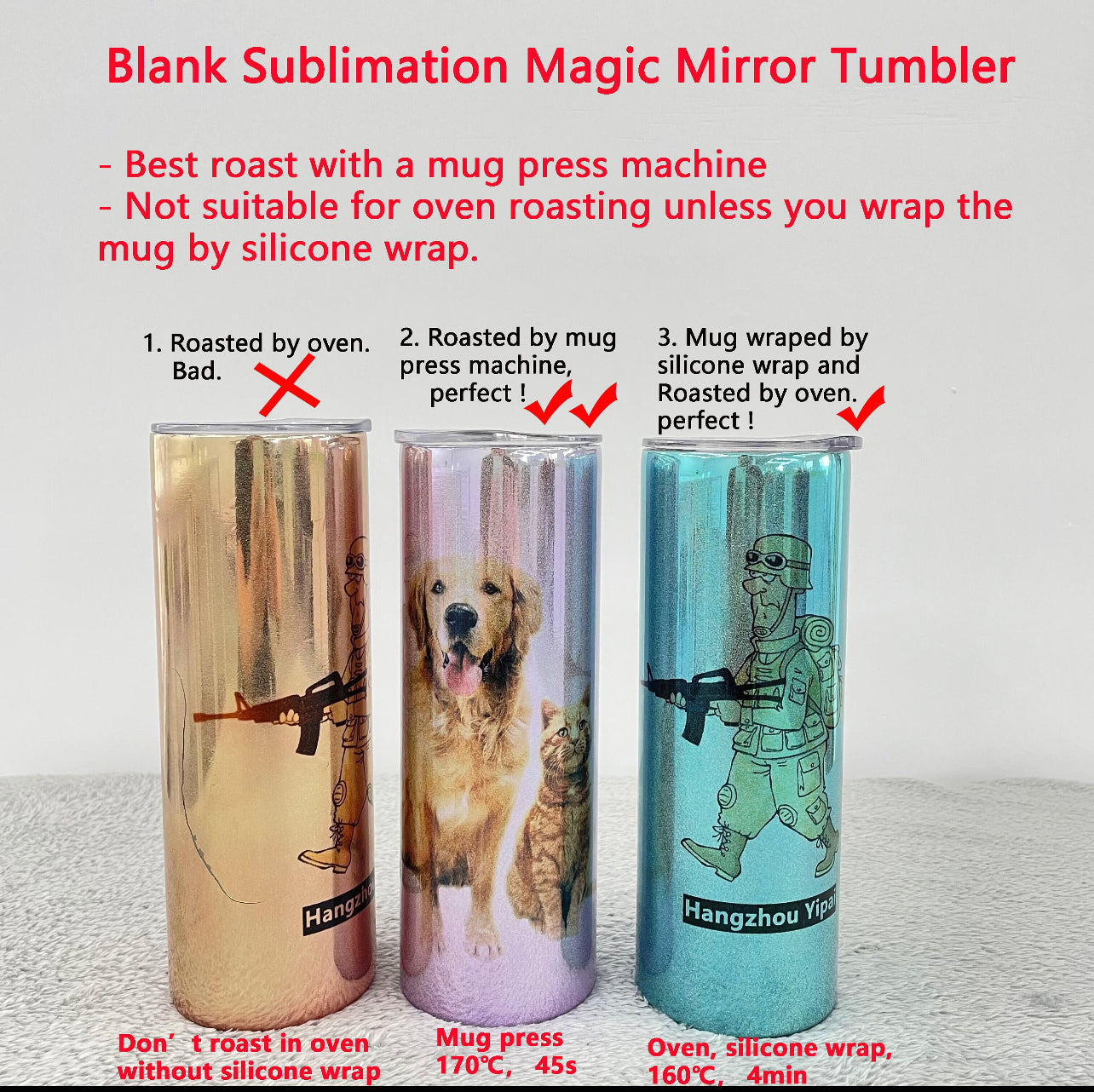 Holographic Glitter Mirror 20oz Straight Skinny Sublimation Tumbler
