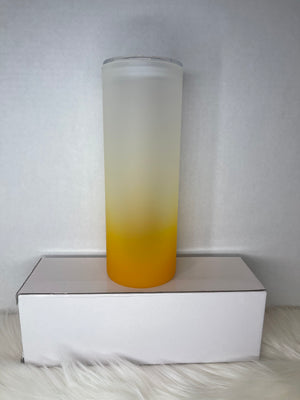 25oz Ombre Sublimation Glass Tumbler with 2 lids