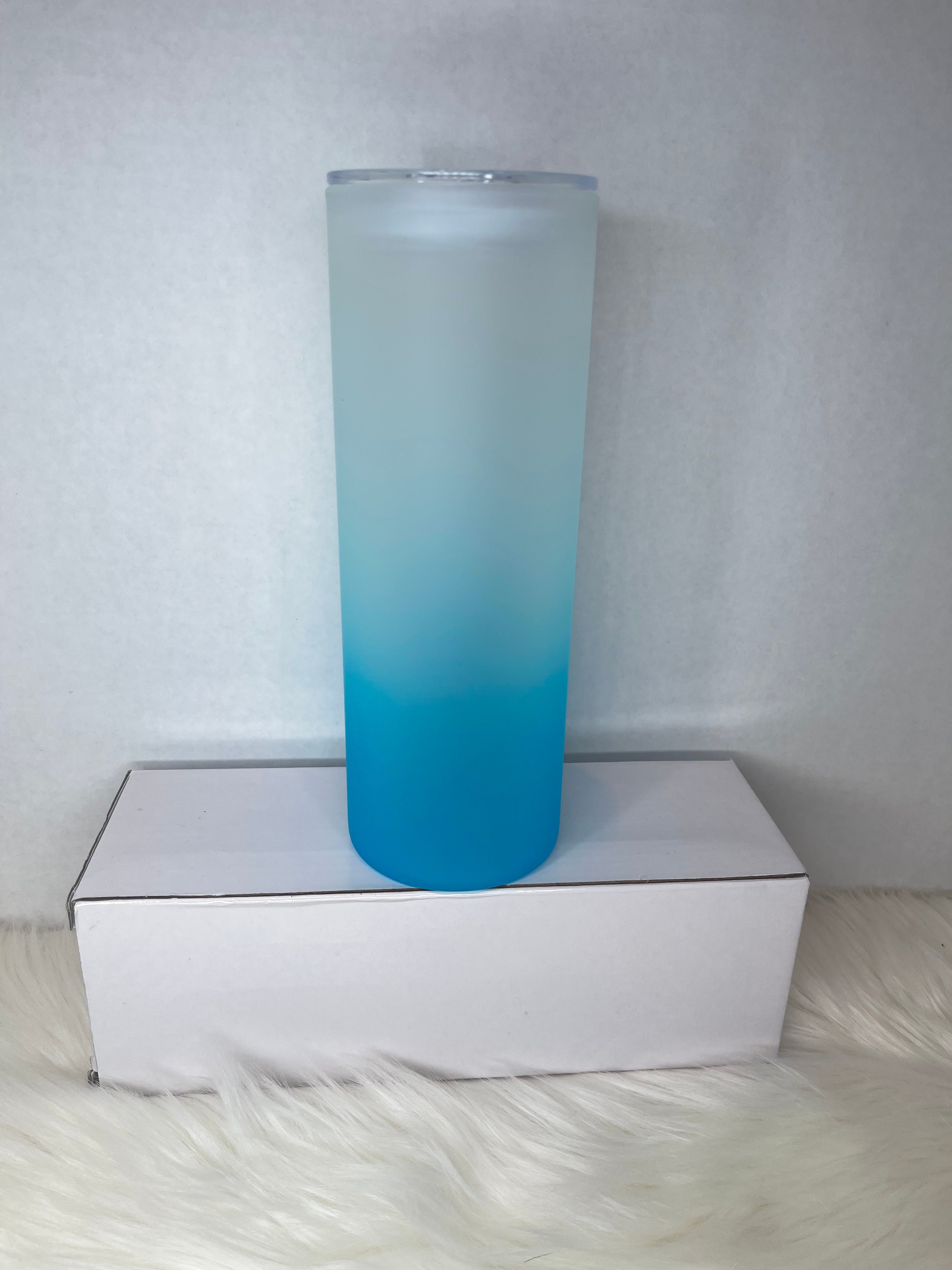 25oz Ombre Sublimation Glass Tumbler with 2 lids – Designs By Swann, LLC