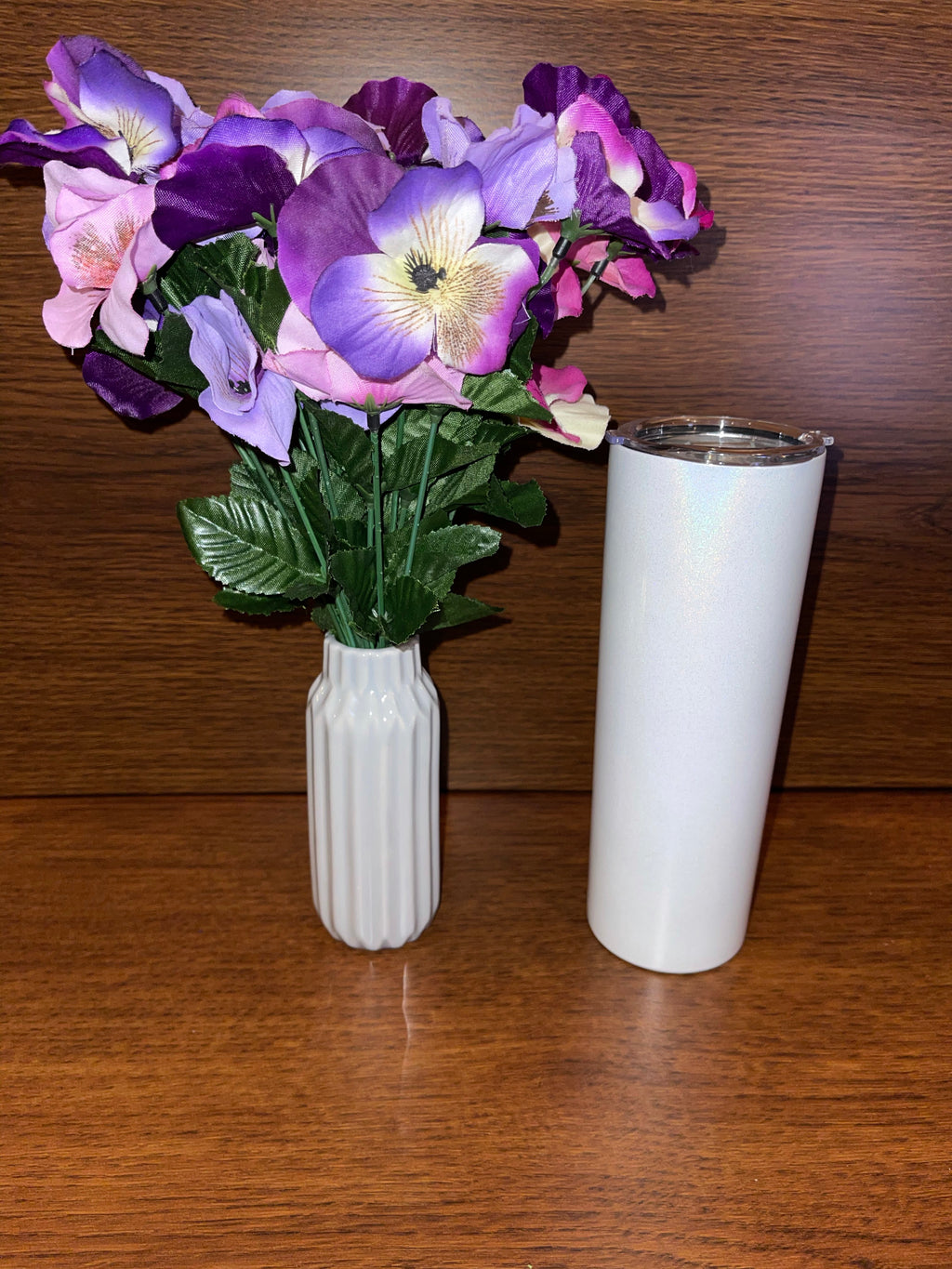 20oz White Pearl Skinny Sublimation Tumbler